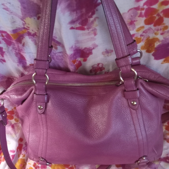Coach Vintage Alexandra Purple Berry Leather Satchel/Shoulder Bag - Picture 8 of 14